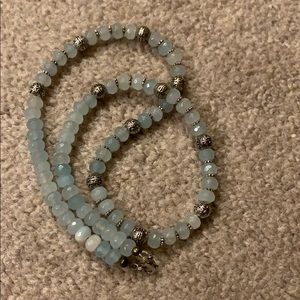 Handmade Aquamarine beaded necklace